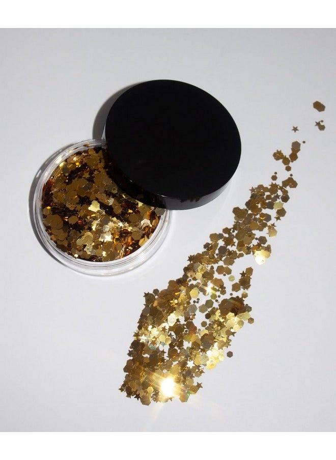 Biodegradable Chunky Glitter // Karizma Beauty Gold Bio Glitter Eco Glitter Face Glitter Festival Chunky 10G