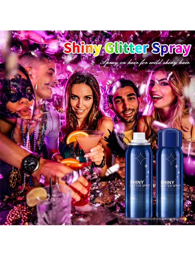 2 Pcs Body Glitter Spray, Perfect Body Glitter For Music Festival Stage Makeup And Festival Rave Shimmer Spray Highlighter Makeup.