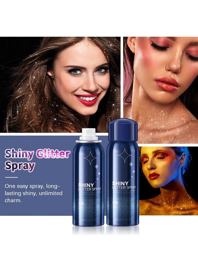 2 Pcs Body Glitter Spray, Perfect Body Glitter For Music Festival Stage Makeup And Festival Rave Shimmer Spray Highlighter Makeup.