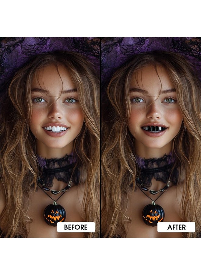 Black Tooth Paint, Temporary Black Teeth Paint | Quick Dry, Realistic & Safe, Perfect For Black Out Tooth, Rotten Decayed, Missing Teeth Sfx Makeup For Halloween Zombie/Demon Costume/Cosplay & Theater