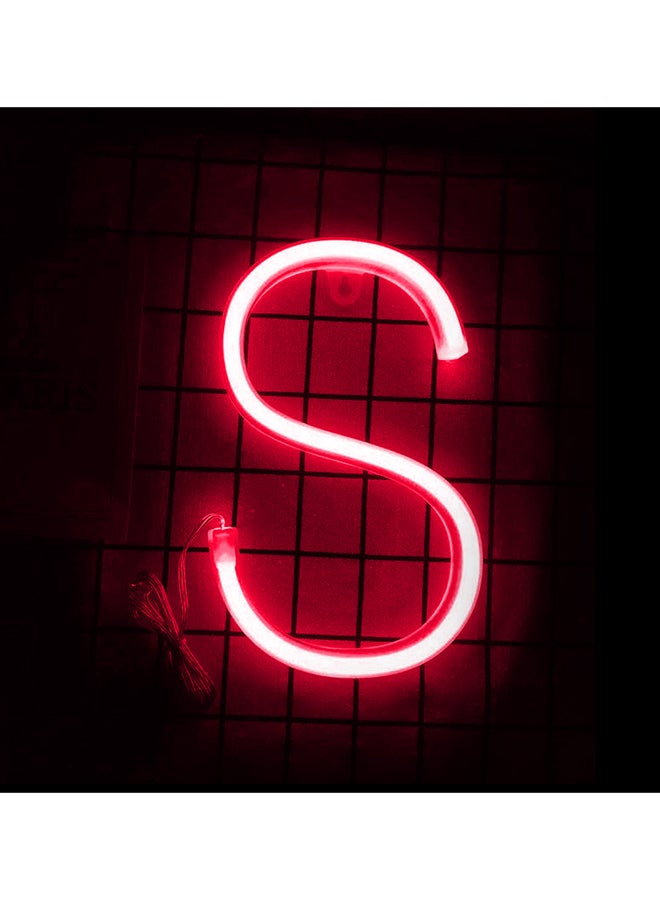 S Letter LED Neon Flex  Light White 20x30cm