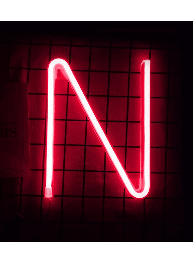 N Letter LED Neon Flex  Light White 20x30cm