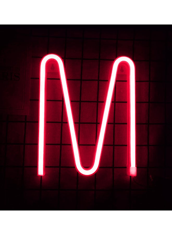 M Letter LED Neon Flex  Light White 25x30cm