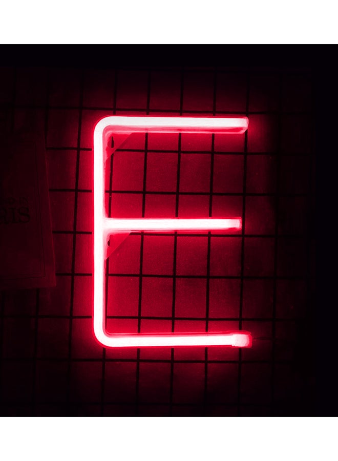 LED Neon Flex Letter E Light Red 30x21cm