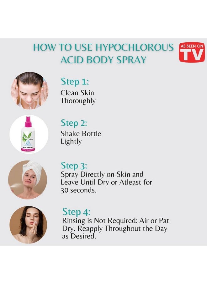 Hypochlorous Acid Spray For Skin, 8 Fl Oz Face And Body Mist Toner, Relief Scars, Bumps, Irritations, Redness, Itchy Scalp | Piercing Aftercare Skincare Hocl Spray, As Seen On Tv - Large 236Ml