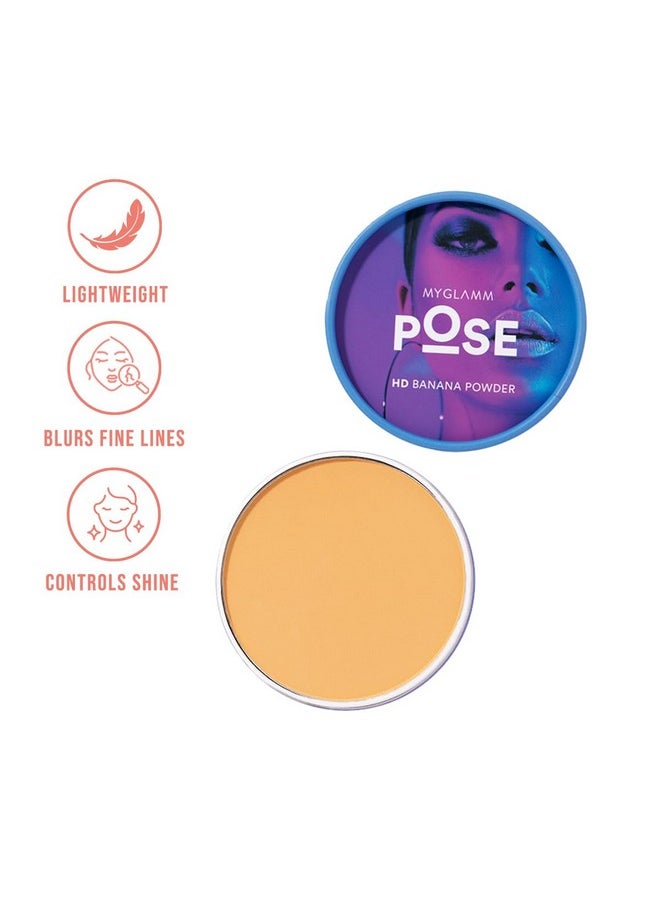 Pose Hd Banana Powder,Yellow-9 G| Normal Skin Type| Matte Finish