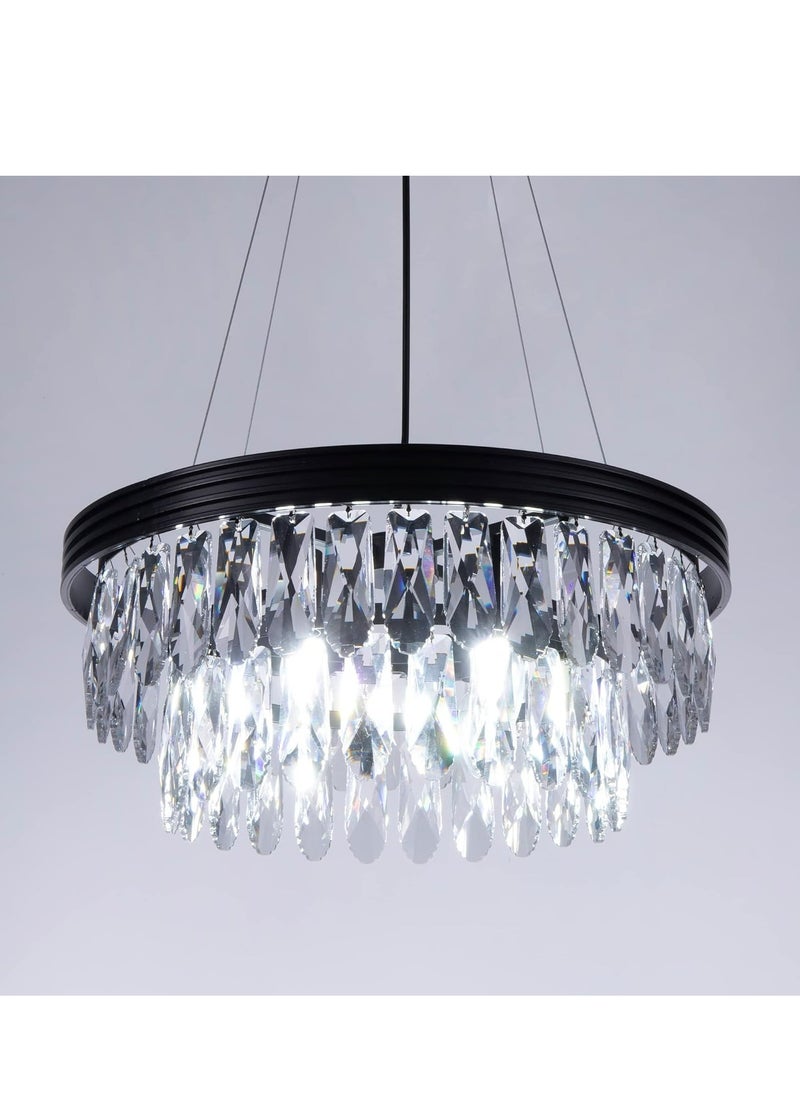 Tambur Polygon Crystal Chandelier, 4-Light Modern Crystal Chandelier Lighting Fixture for Living Room, Dining Room, Bedroom, Kitchen, Store, Lobby, Corridor, Entryway