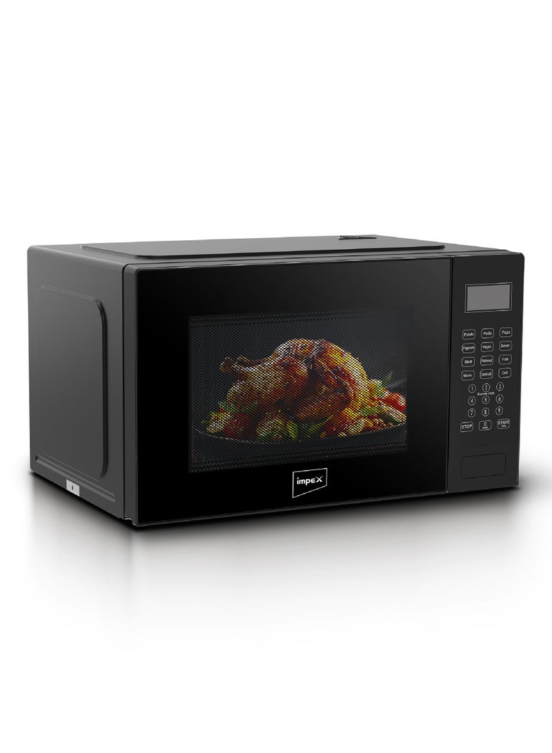 25L Digital Grill Microwave Oven With 850W Power, 9 Preset Menus, 1000W Grill Output, Child Safety Lock, 10 Power Levels, Defrost Settings, 285mm Glass Turntable, Timer, Push Button Door 25 L 850 W MO 8125DGB Black