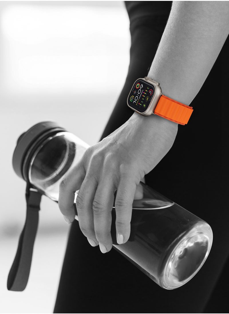 Smart Watch AMOLED Ultra Lumina with 1*Alpine Band and 1*Ocean Band - Orange Strap