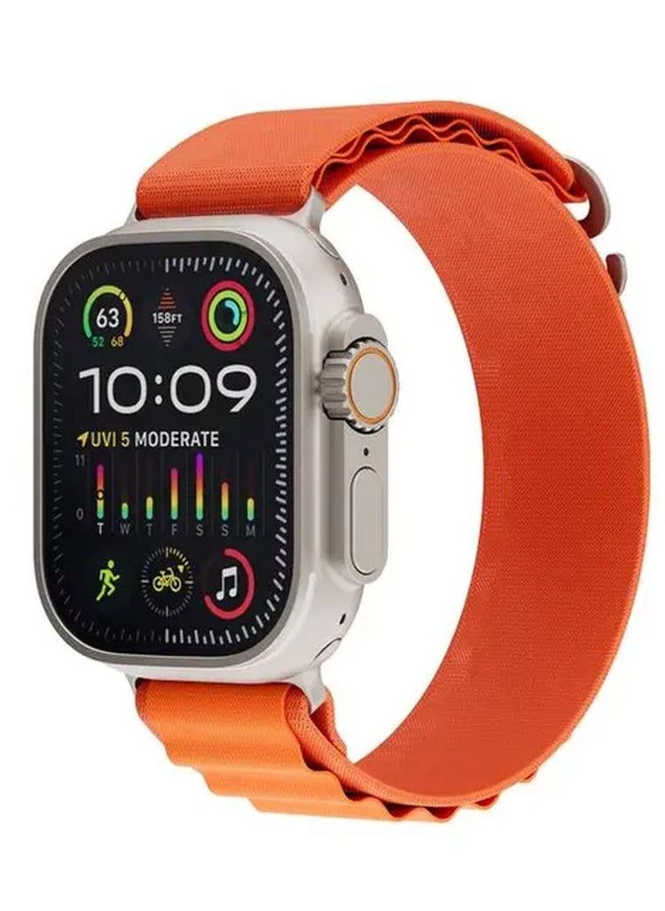 Smart Watch AMOLED Ultra Lumina with 1*Alpine Band and 1*Ocean Band - Orange Strap