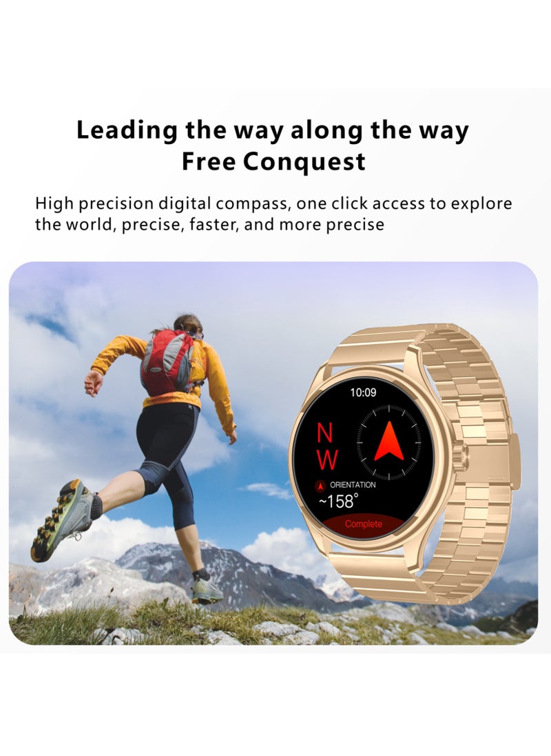 GT5 Ultrathin Smartwatch - Brown & Gold Edition with 1.53