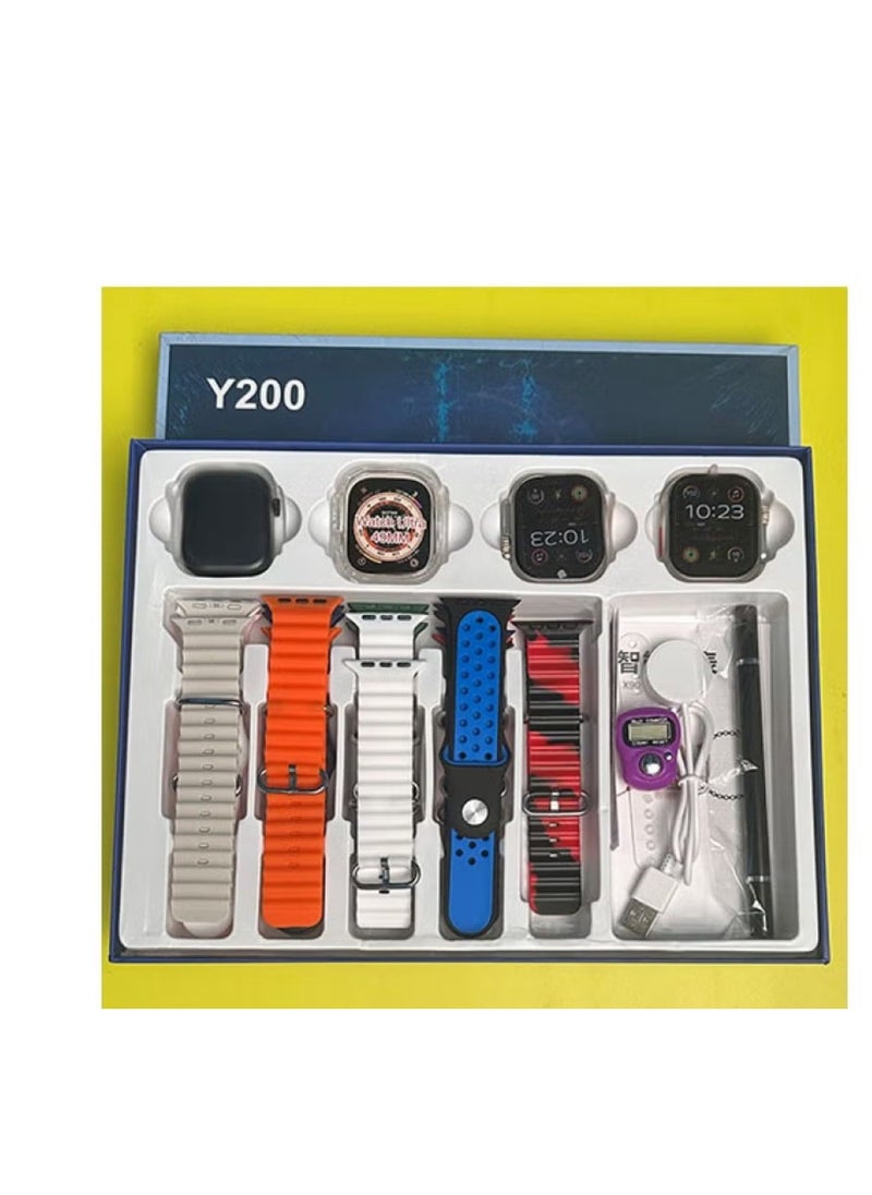 Y200 Smart Watch Combo Set with 3 Ultra watches and 14 Set Straps and Accessories