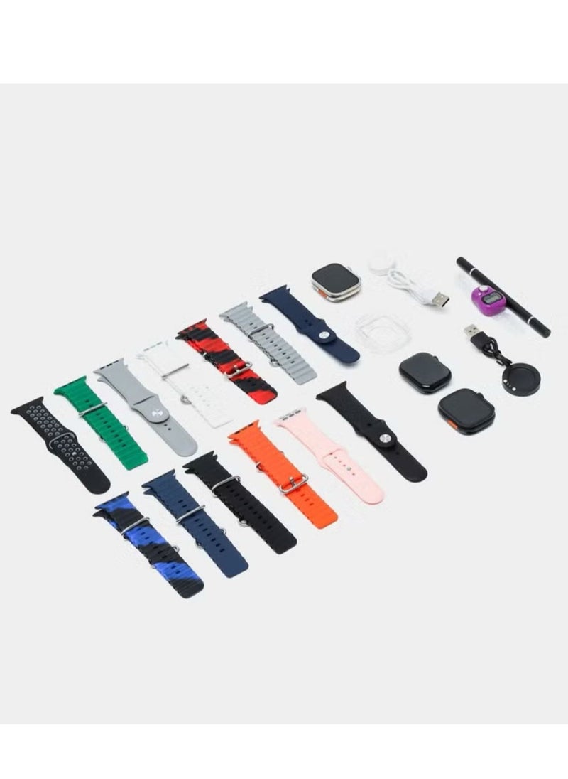 Y200 Smart Watch Combo Set with 3 Ultra watches and 14 Set Straps and Accessories