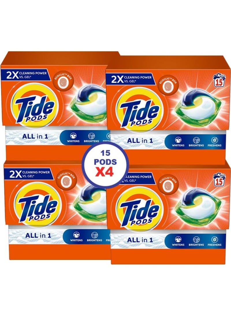 Tide Original All-in-1 Pods15 Count Laundry Detergent Pods (Pack of 4) 60 pods