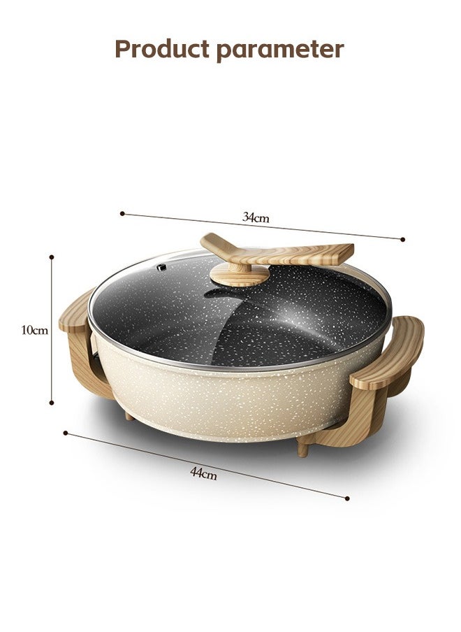 Electric Hot Pot Hotpot Pot Electric Cooker Shabu Shabu Pot 220V Non-Stick 6L BPA FREE Fondue Chinese Hot Pot