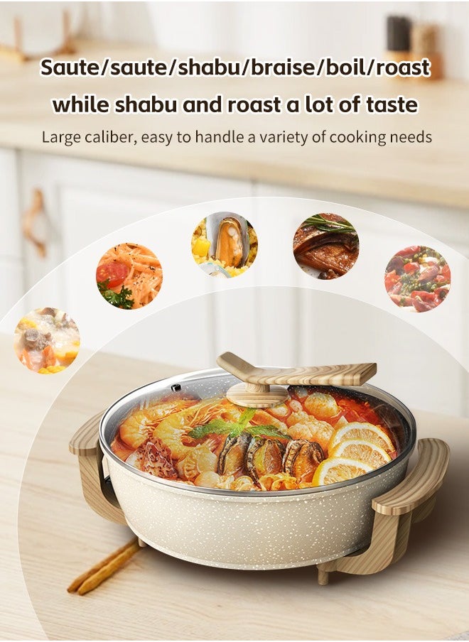 Electric Hot Pot Hotpot Pot Electric Cooker Shabu Shabu Pot 220V Non-Stick 6L BPA FREE Fondue Chinese Hot Pot