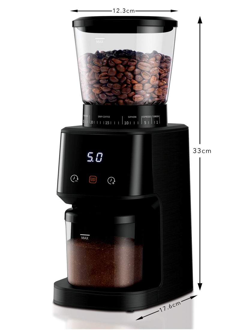 Coffee grinder made with 300 Watt 100% pure copper motor- Designed with Premium Quality food grade material - grinder machine with 31 grinding sizes for coffee beans, all types of spices