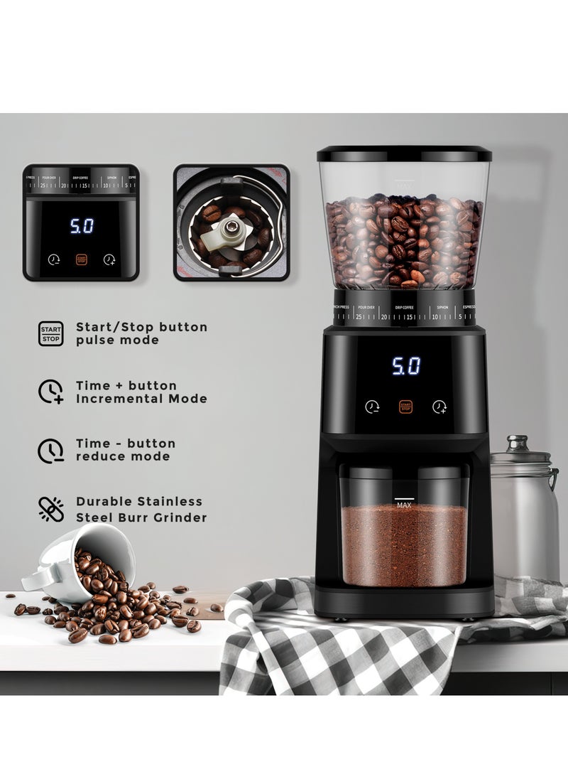 Coffee grinder made with 300 Watt 100% pure copper motor- Designed with Premium Quality food grade material - grinder machine with 31 grinding sizes for coffee beans, all types of spices