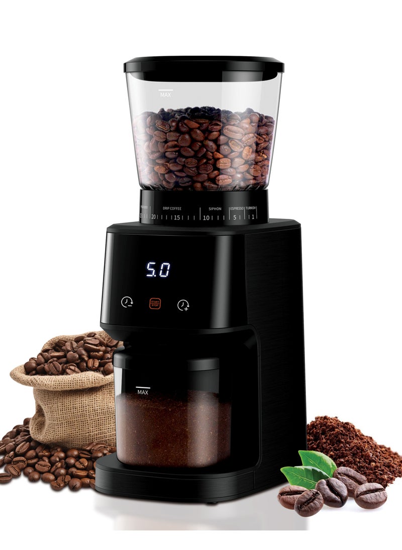 Coffee grinder made with 300 Watt 100% pure copper motor- Designed with Premium Quality food grade material - grinder machine with 31 grinding sizes for coffee beans, all types of spices