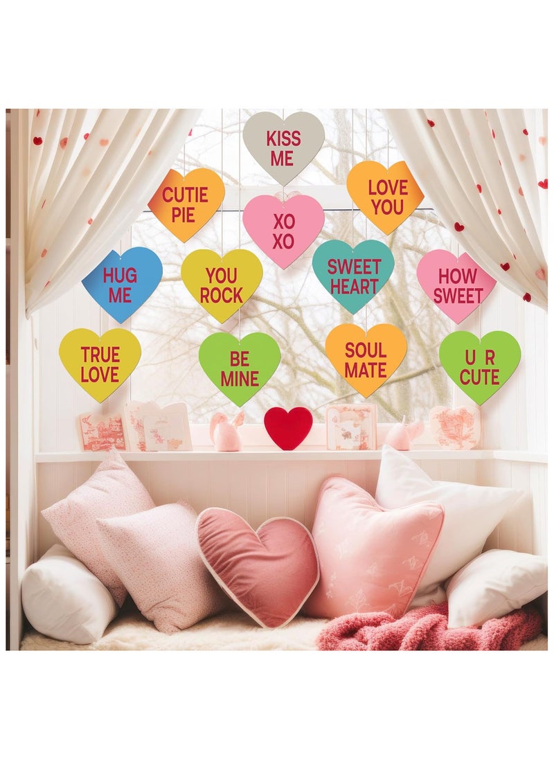 Valentine Conversation Hearts Decor - Pack of 12 | Conversation Hearts Decorations