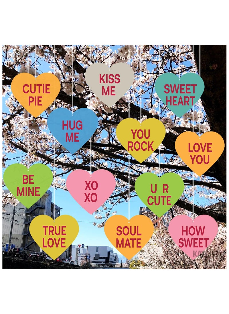 Valentine Conversation Hearts Decor - Pack of 12 | Conversation Hearts Decorations