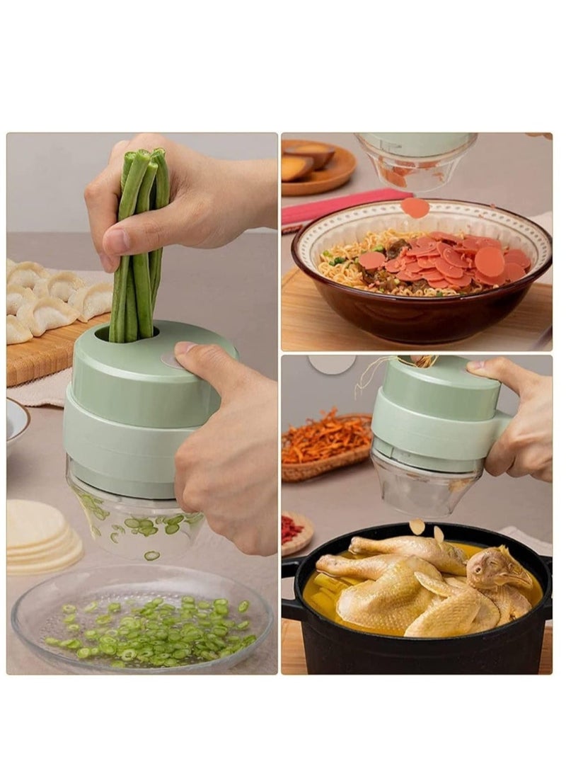 Electric Vegetable Cutter Set,Gatling Vegetable Chopper Mini Wireless Food Processor,Garlic Chili Onion Celery Ginger Meat Garlic Chopper with Brush