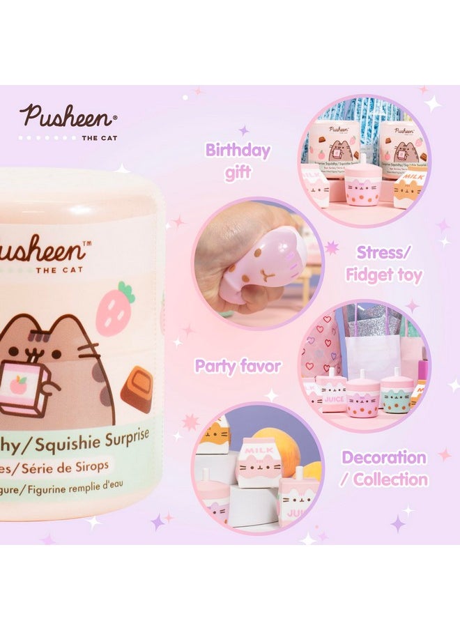 Pusheen The Cat Cute Water Filled Surprise Capsule Squishy Toy [Series 4] [Pusheen Sips] [Birthday Gift Bag, Party Favor, Gift Basket Filler, Stress Relief Toy] - 2 Pc. (Mystery - Blind Capsule)