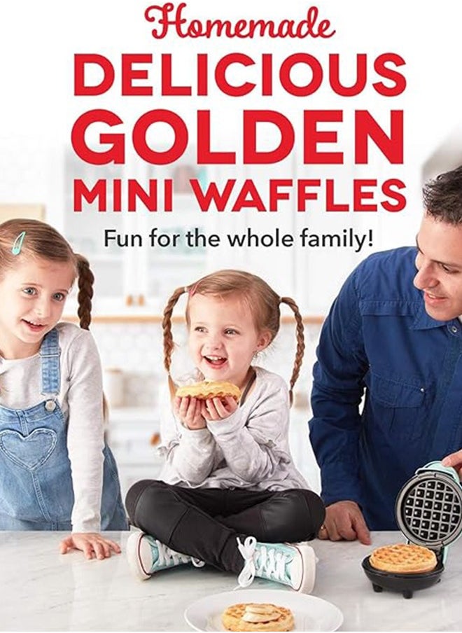 Mini Waffle Maker - Made With Premium Quality Plastic & Non-Stick Coating - Small Pancake Maker For Brownies, Cookies, Quesadillas, Calzones, Hash Browns and Other Foods