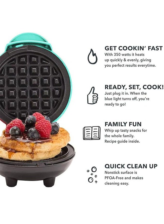 Mini Waffle Maker - Made With Premium Quality Plastic & Non-Stick Coating - Small Pancake Maker For Brownies, Cookies, Quesadillas, Calzones, Hash Browns and Other Foods