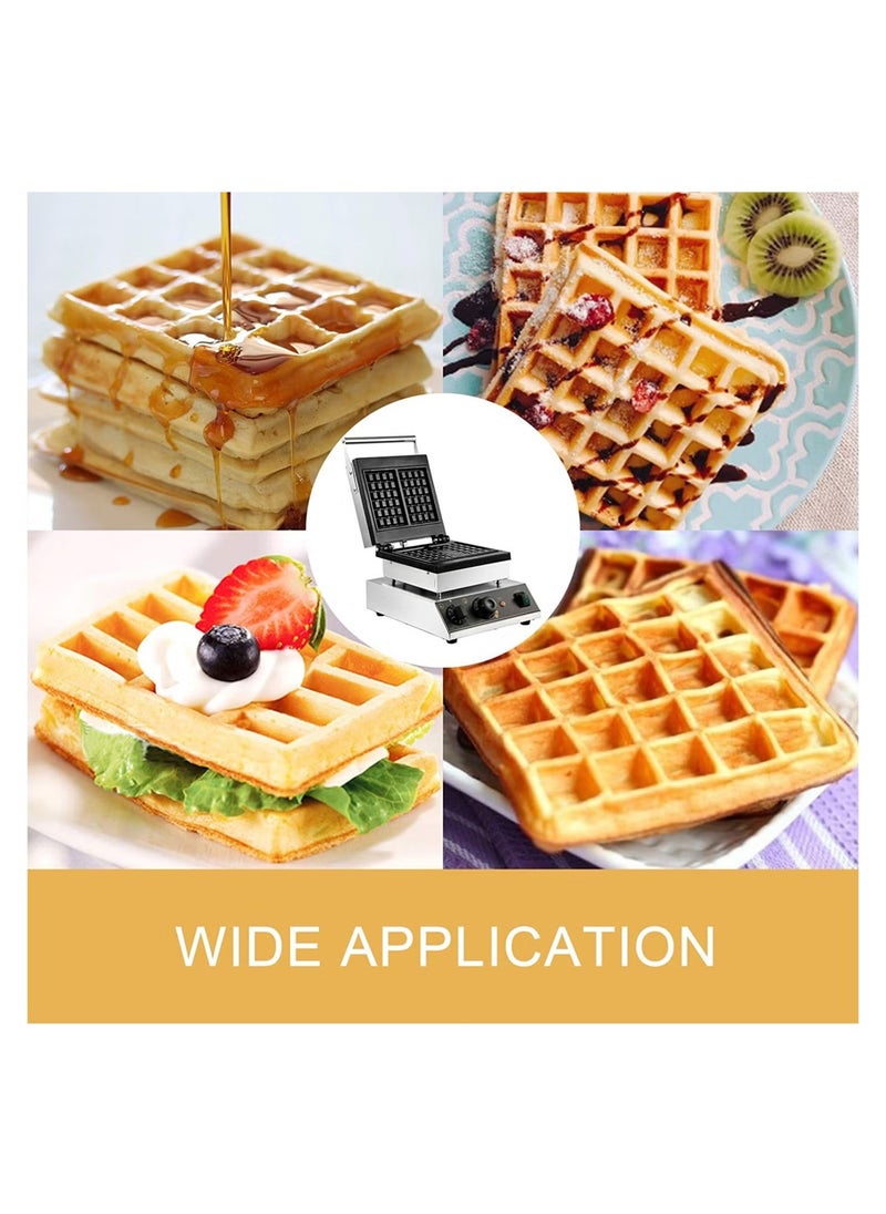 1800W Stainless Steel 4 Pieces Waffle Maker Square Waffle Machine