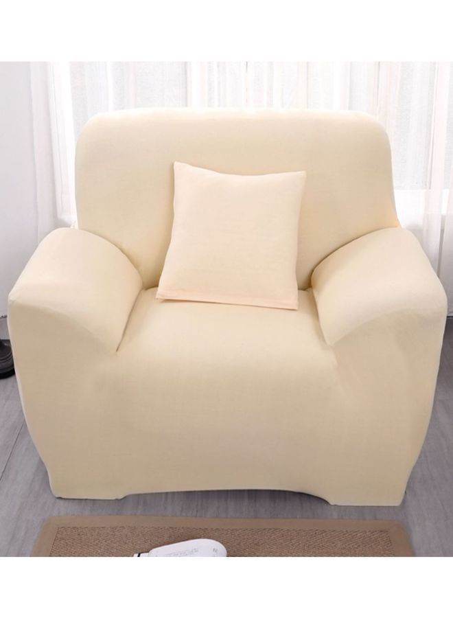 Solid Pattern Sofa Slipcover Beige 90-140cm