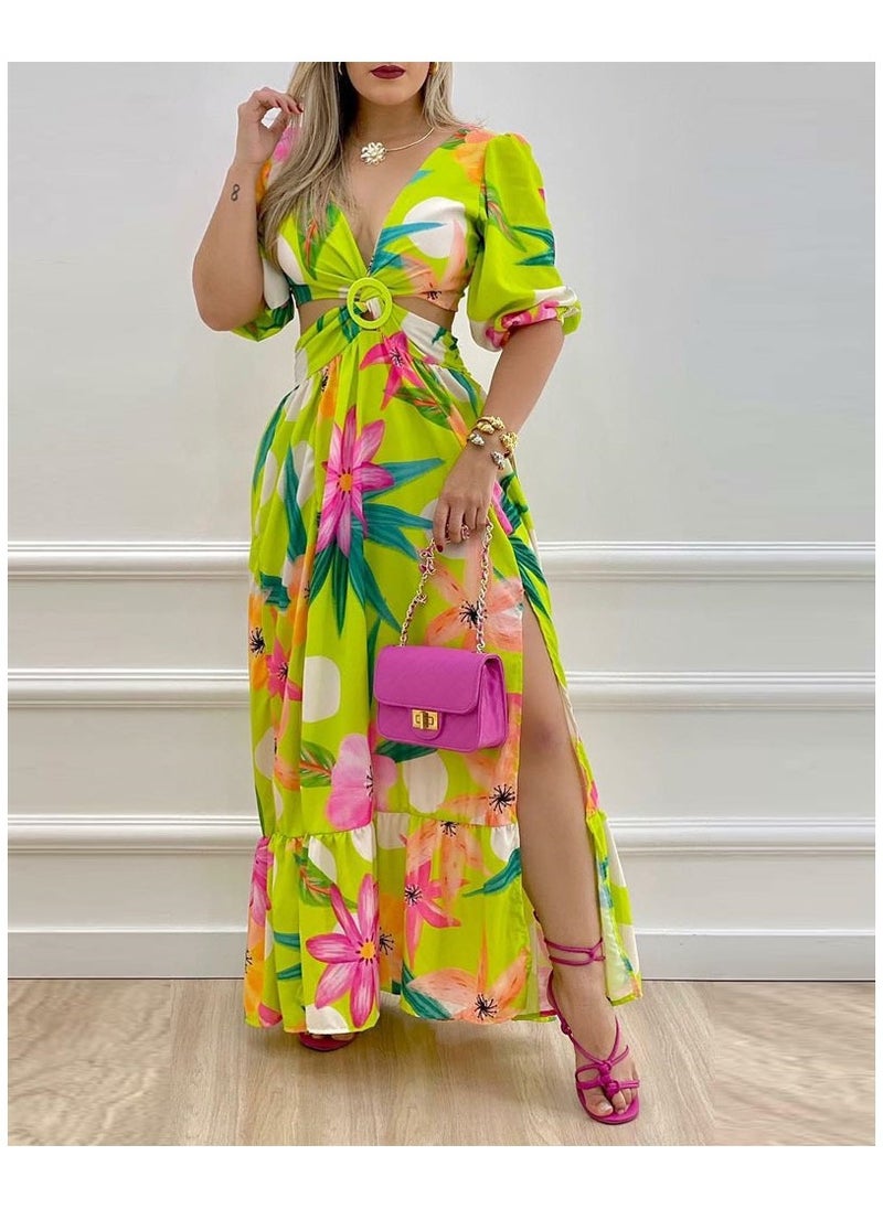 New Half High Neck Long Dress Mid Waist Long Dress