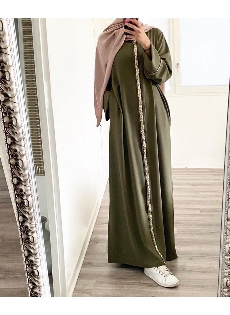 Muslim Women's Sequined Cardigan Robe