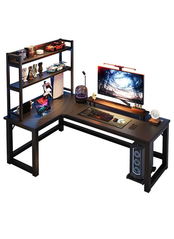 Computer and Multifunction Table Home Office Workstation with Storage Rack 140X100cm (Left Corner)