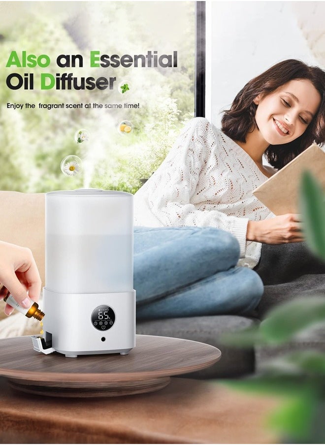 Humidifiers for Bedroom with Night Light, Cool Mist Humidifier for Home, Office & Plant, Auto-Off, Up to 38H for 20 ㎡, Quiet Operation with 360° Rotation Nozzle,2.5L White,SY-D004C