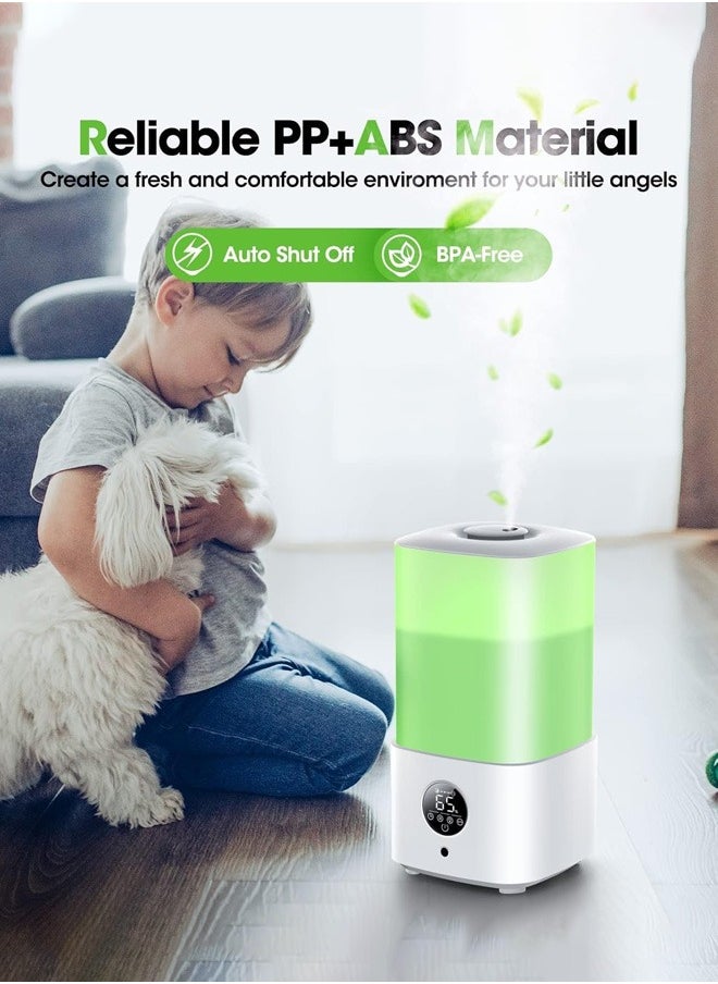 Humidifiers for Bedroom with Night Light, Cool Mist Humidifier for Home, Office & Plant, Auto-Off, Up to 38H for 20 ㎡, Quiet Operation with 360° Rotation Nozzle,2.5L White,SY-D004C