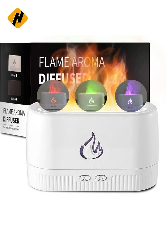 Flame Air Diffuser,Humidifier,Portable Noiseless Aroma Diffuser with Multicolor Lights Waterless Auto Off Protection Essential Oil Diffuser for Home,Office