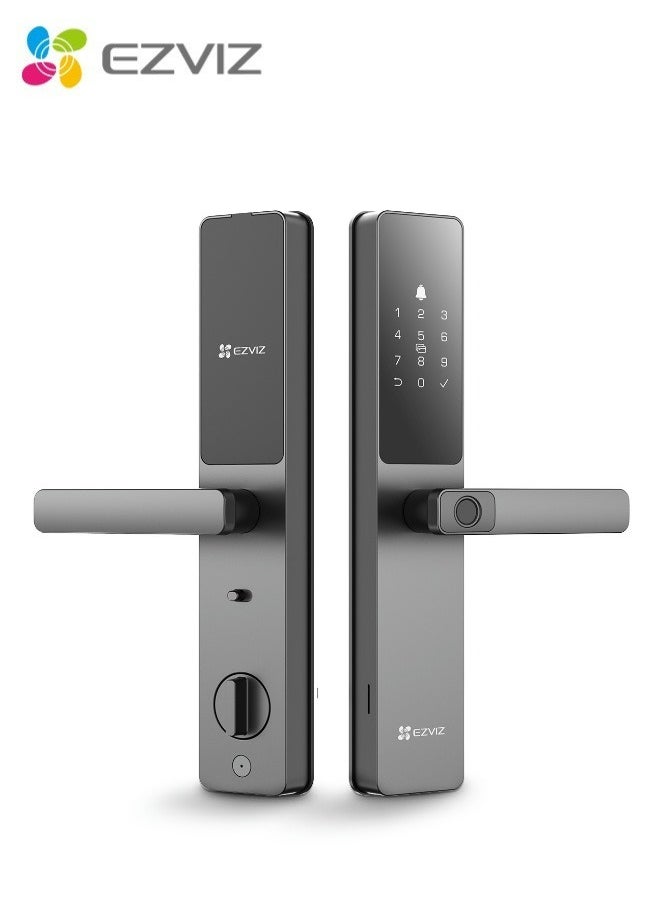 EZVIZ Smart Lock DL05, 7-in-1 Keyless Entry Door Lock, Fingerprint Access, Secure Keyless Entry,Instant Alerts, Weather-Resistant, Child Safety, Installation for First 1000 Customers(6068Mortise)