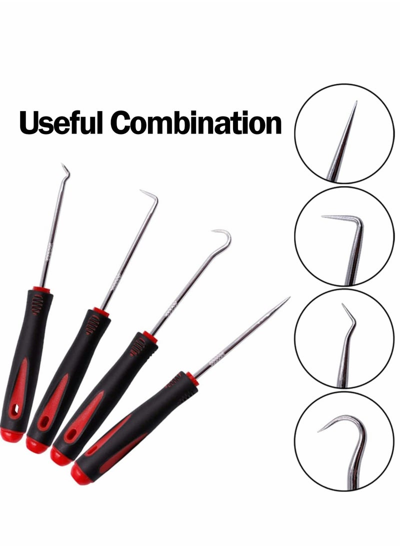 Hook Pick Set, 4 Pcs Precision Pick & Hook Set Hose Removal Hook Set Car Auto Repair Maintenance Tools for Oil Seal Puller