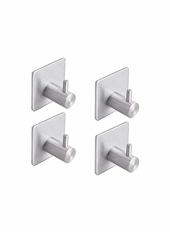 4 PCs Stainless Steel Nail Free Towels Hooks