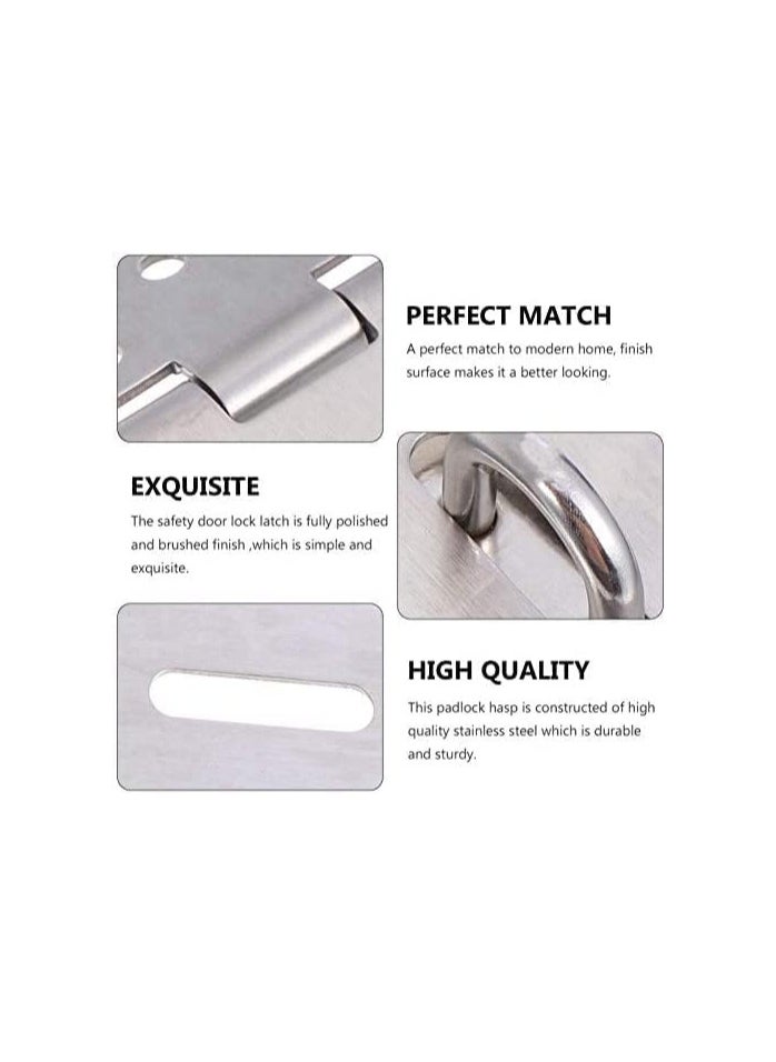 4pcs Stainless Steel Padlock Hasp Heavy Duty Hasp and Staple Padlock Staple Clasp for Door Window Cabinat