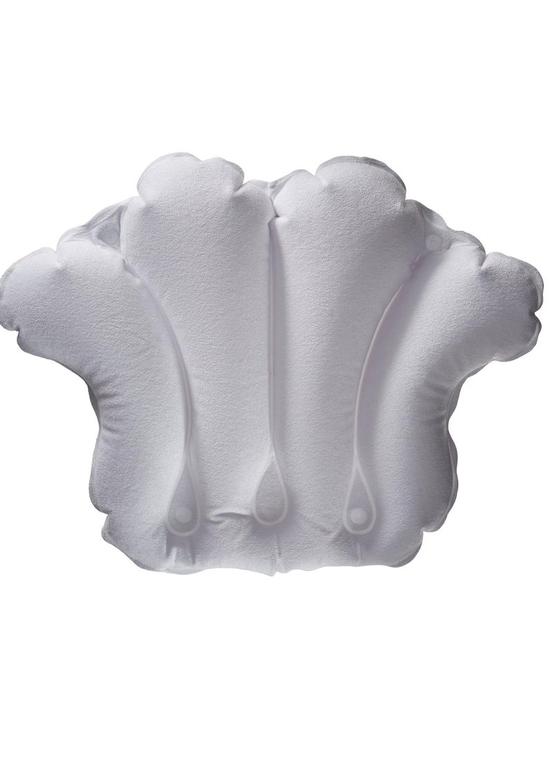 Aquasentials Inflatable Bath Pillow - Terry Cloth (White)