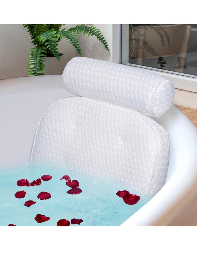 Bath Pillow for Bathtub Support Neck,Head and Back with Non-Slip Suction Cups and Comfortabl 4D AirenMesh Bathtub Pillow for Women & Men