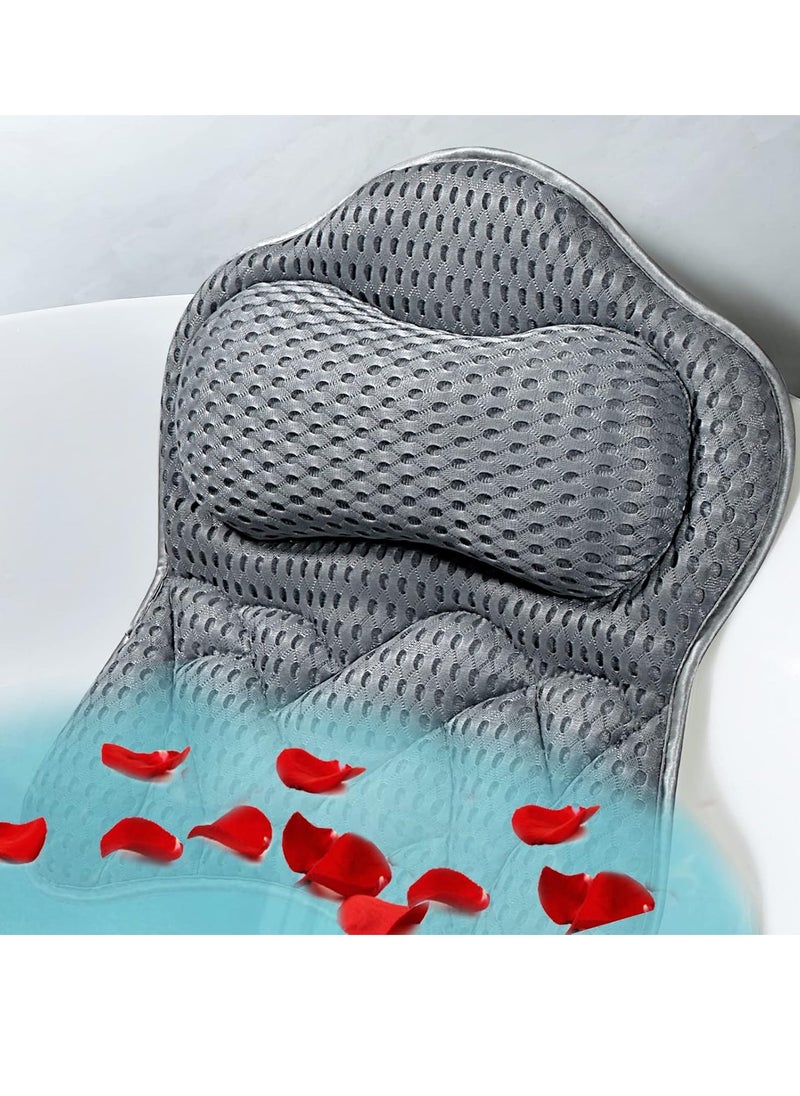 Bath Pillow, Tub Pillow for Bathtub with Strong Non-Slip Suction Cups and Comfortabl 3D AirMesh Bath Pillow for Women &Man