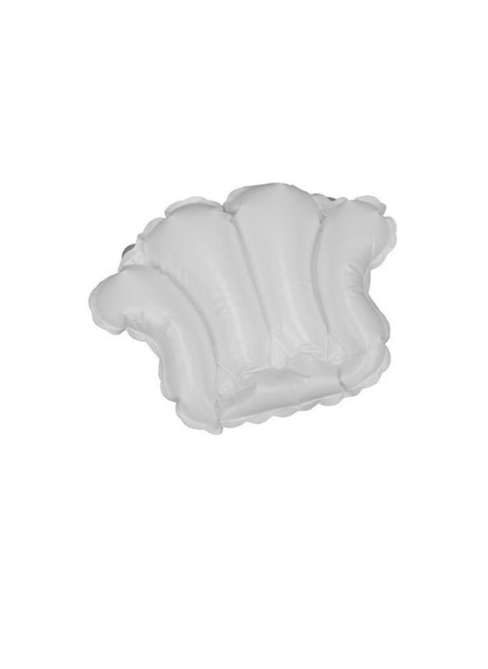 White Vinyl Shell-Shaped Spa Bath Pillow