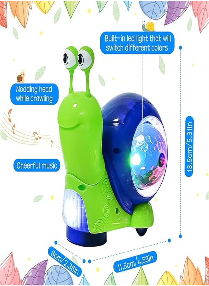 Children's snail electric toy with luminous music, universal swing, interactive sensory toy, suitable for home, birthday gift