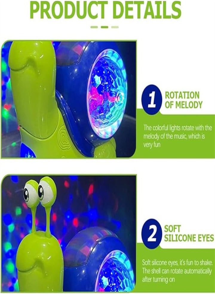 Children's snail electric toy with luminous music, universal swing, interactive sensory toy, suitable for home, birthday gift