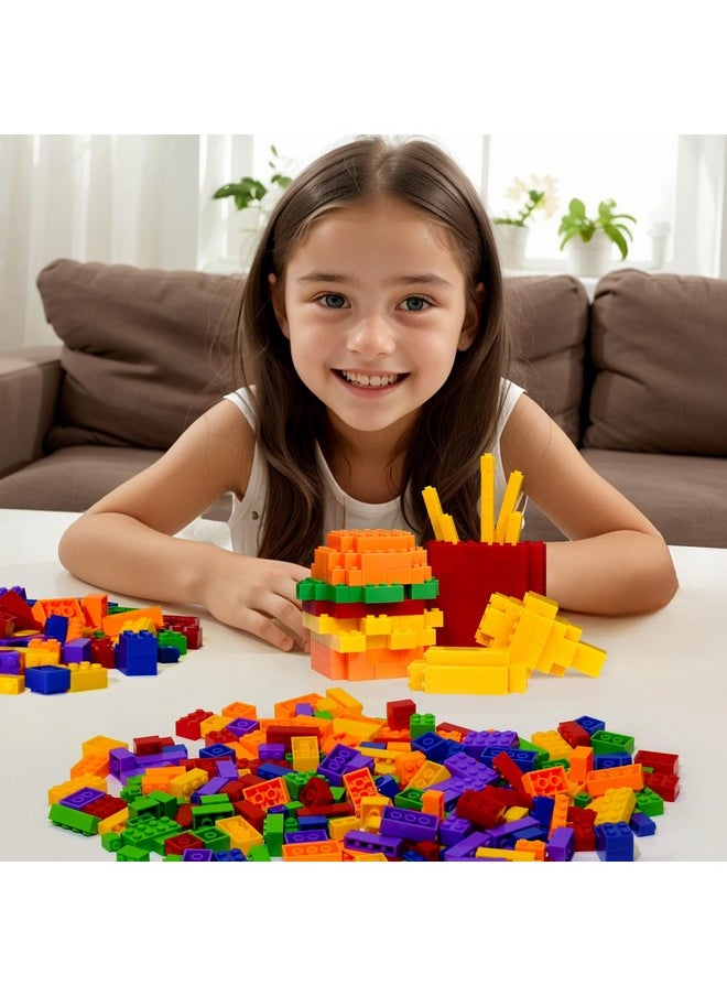 Building Bricks 1000 Pieces In Rainbow Colors, Classic Generic Building Blocks Toys For Boys & Girls, Educational Building Toys For Classroom, School, Toys For Kids Aged 4+