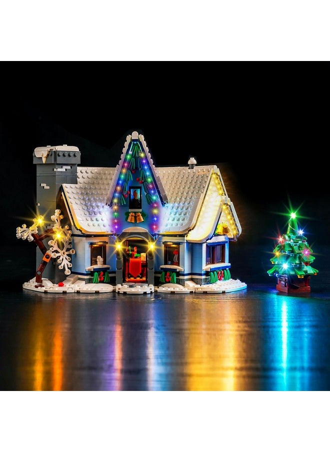 Led Light Kit Compatible With Lego Santa’S Visit 10293 Christmas House Tree, Diy Creative Lighting Set Accessories Compatible With Lego 10293 Building Set (Lights Only, No Models)