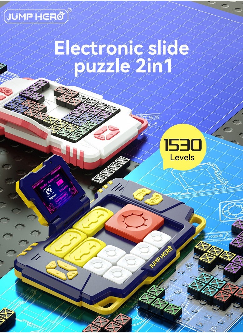 2-in-1 Electronic Puzzle Building Blocks for Kids, Educational STEM Toy for 6-14 Years Old Boys, 1530-Level Quiz, Escape Mode, Interactive LCD Screen, Dynamic Sound, Birthday Gift for Children